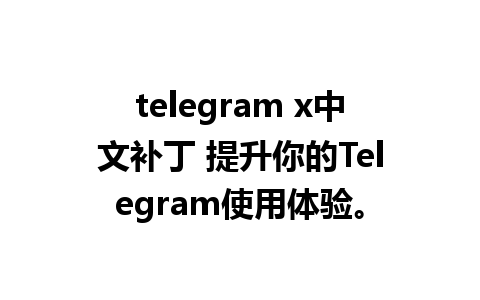 telegram x中文补丁 提升你的Telegram使用体验。