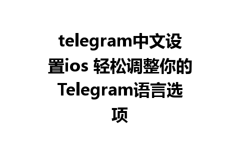 telegram中文设置ios 轻松调整你的Telegram语言选项