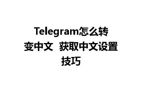 Telegram怎么转变中文  获取中文设置技巧