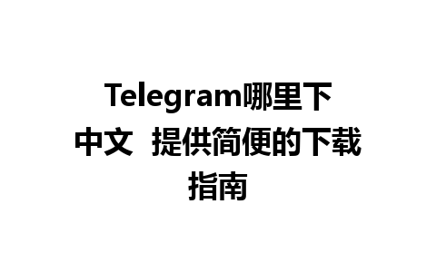 Telegram哪里下中文  提供简便的下载指南