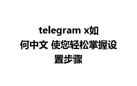 telegram x如何中文 使您轻松掌握设置步骤